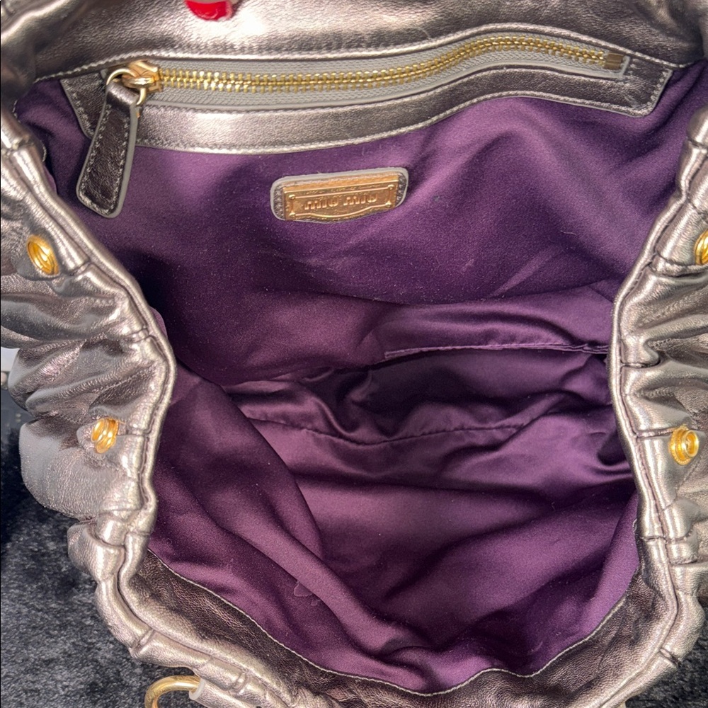 Miu Miu Metallic Silver Satchel - Picture 8 of 10